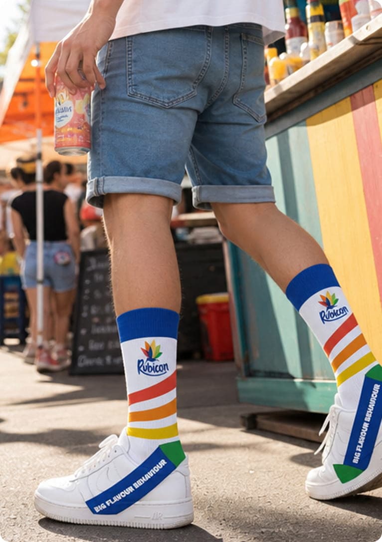 Sockspromo customer using custom branded products