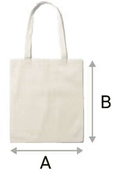 Custom Branded Tote Bags dimensions diagram